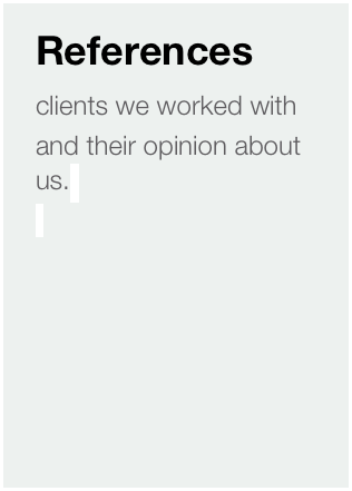 References
clients we worked with
and their opinion about us.

